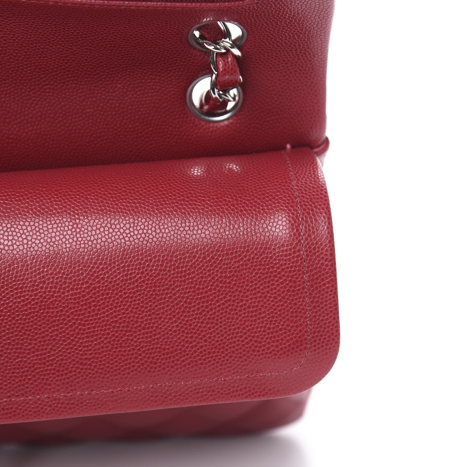 Chanel Caviar Quilted Medium Double Flap Dark Red 12 of 13