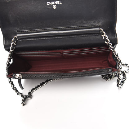 Chanel Lambskin Quilted Wallet On Chain WOC Black 5 of 11