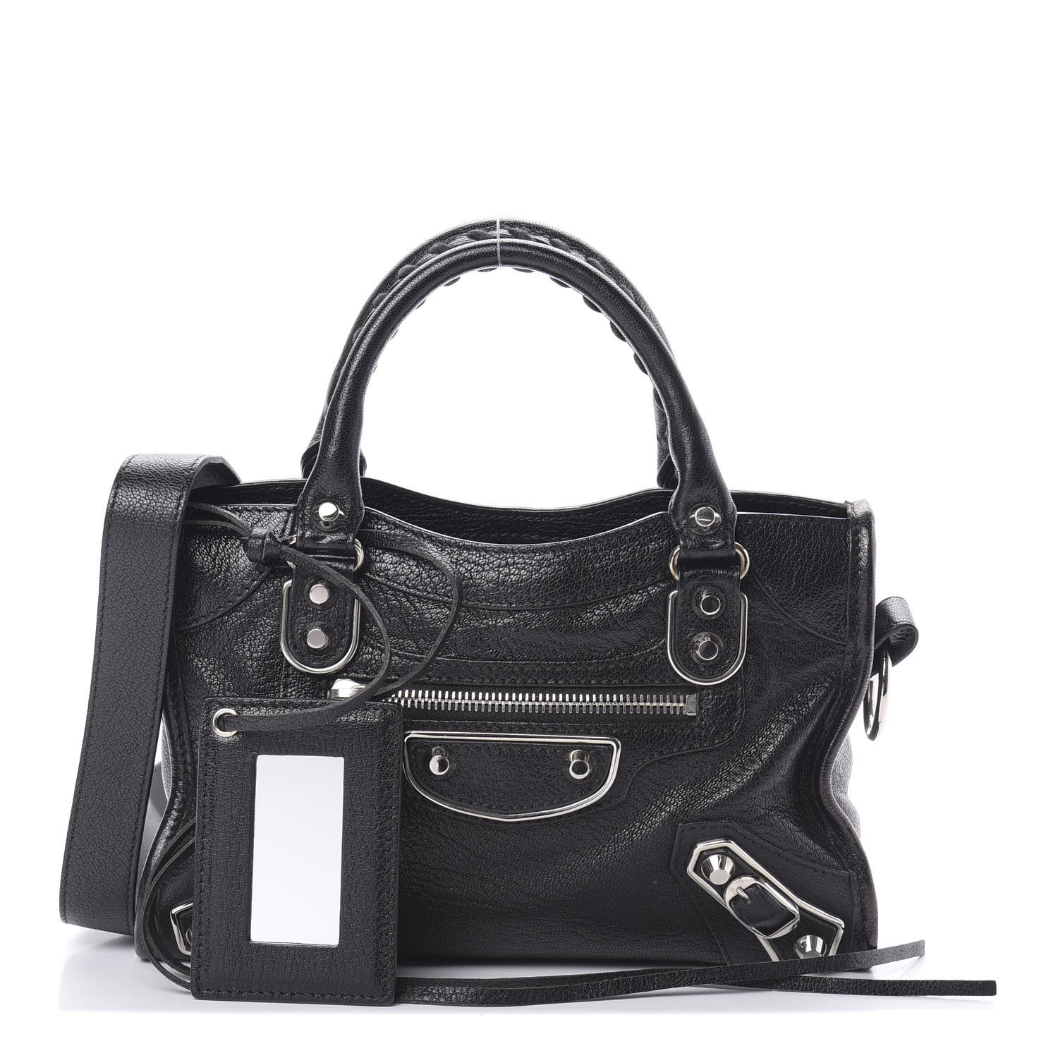 Balenciaga Chevre Silver Metallic Edge Hardware Mini City Black 1 of 10
