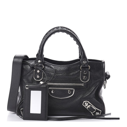 Balenciaga Chevre Silver Metallic Edge Hardware Mini City Black 1 of 10