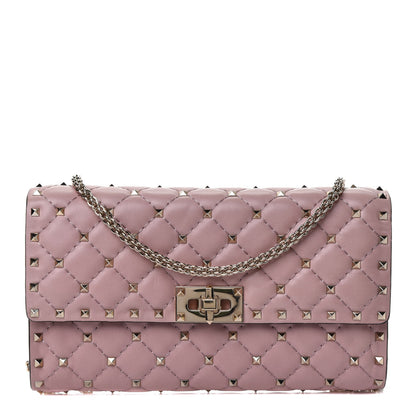 Valentino Garavani Nappa Rockstud Spike Wallet on Chain Lipstick 1 of 4