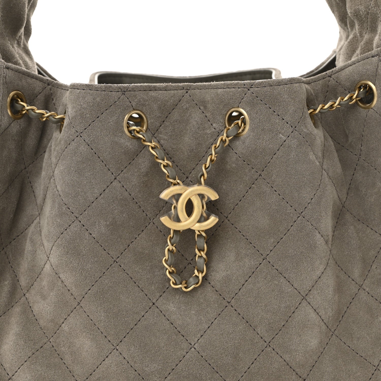 Chanel Suede Quilted Small Chanel 25 Handbag Dark Grey 8 of 10