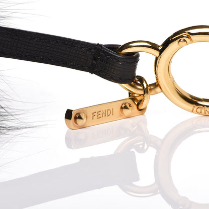 Fendi Fox Fur Pom Pom Bag Charm Black 3 of 5