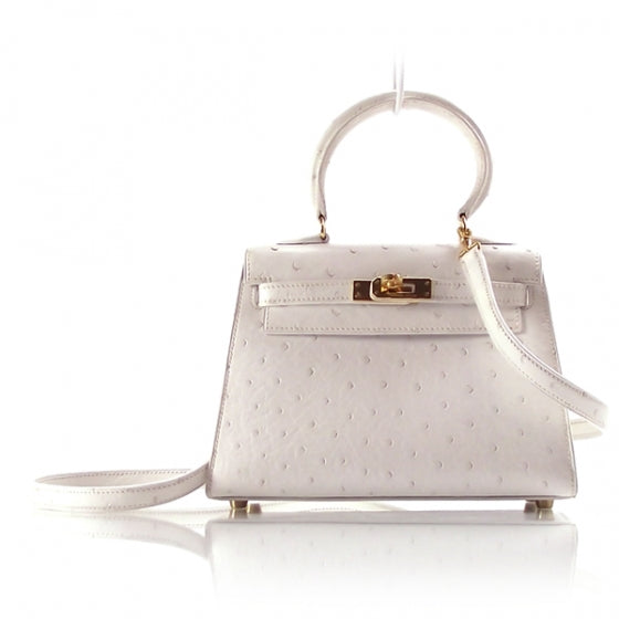 Hermes Ostrich Mini Kelly White 1 of 11