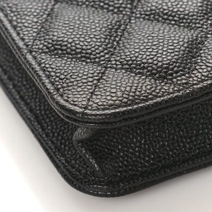 Chanel Caviar Quilted Bow Phone Holder Black 8 of 10