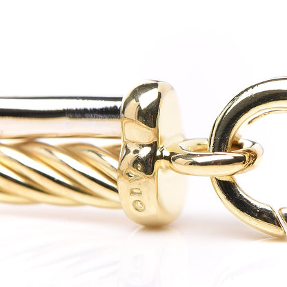David Yurman 18K White Yellow Gold Diamond Crossover Bracelet 11 of 12