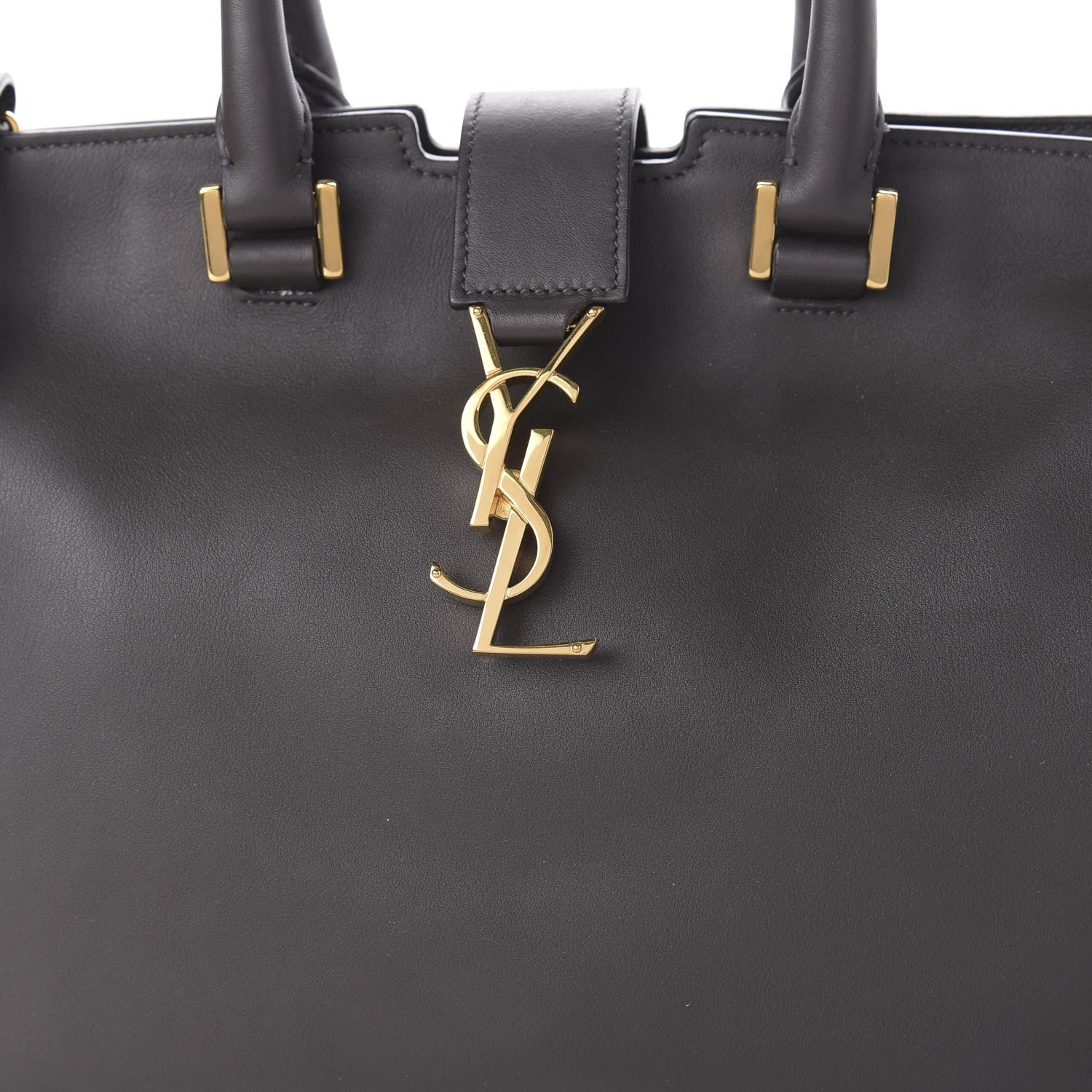 Saint Laurent Smooth Calfskin Small Cabas Monogram Dark Grey 9 of 11