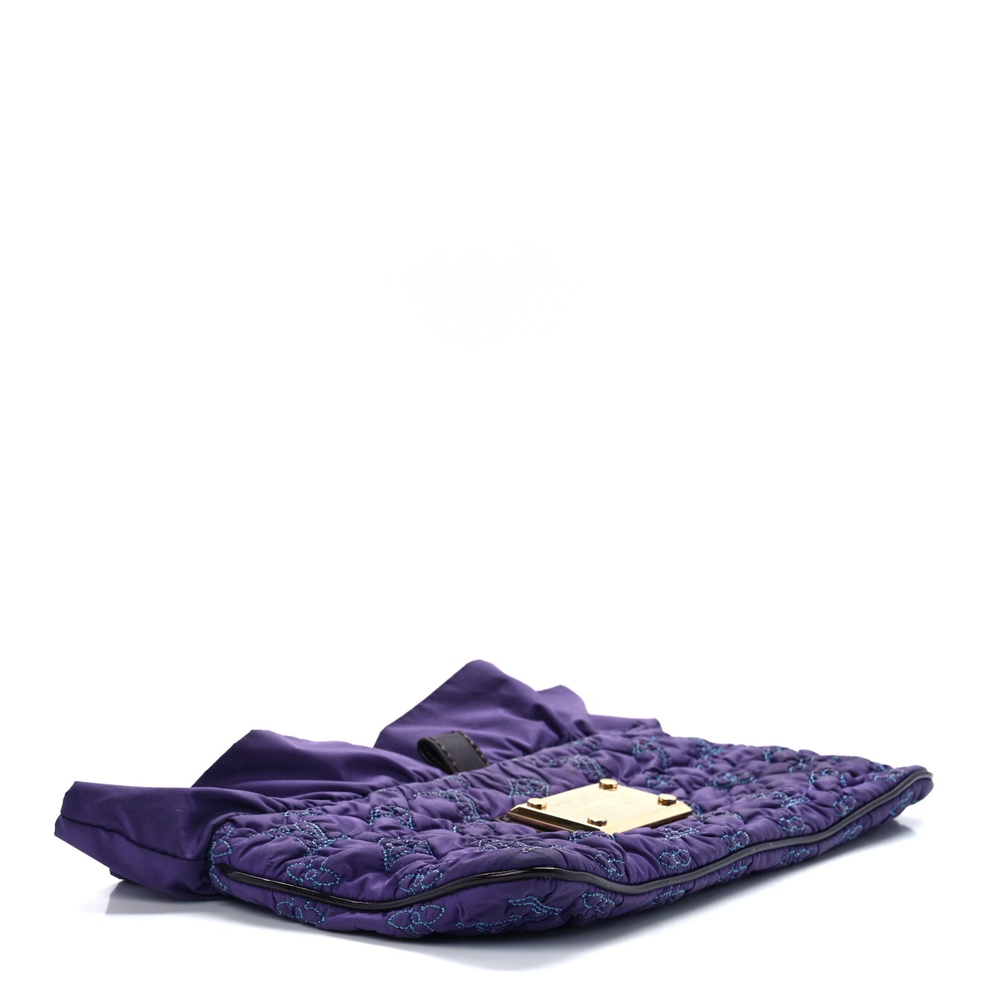 Nylon Quilted Pochette Devi MM Purple