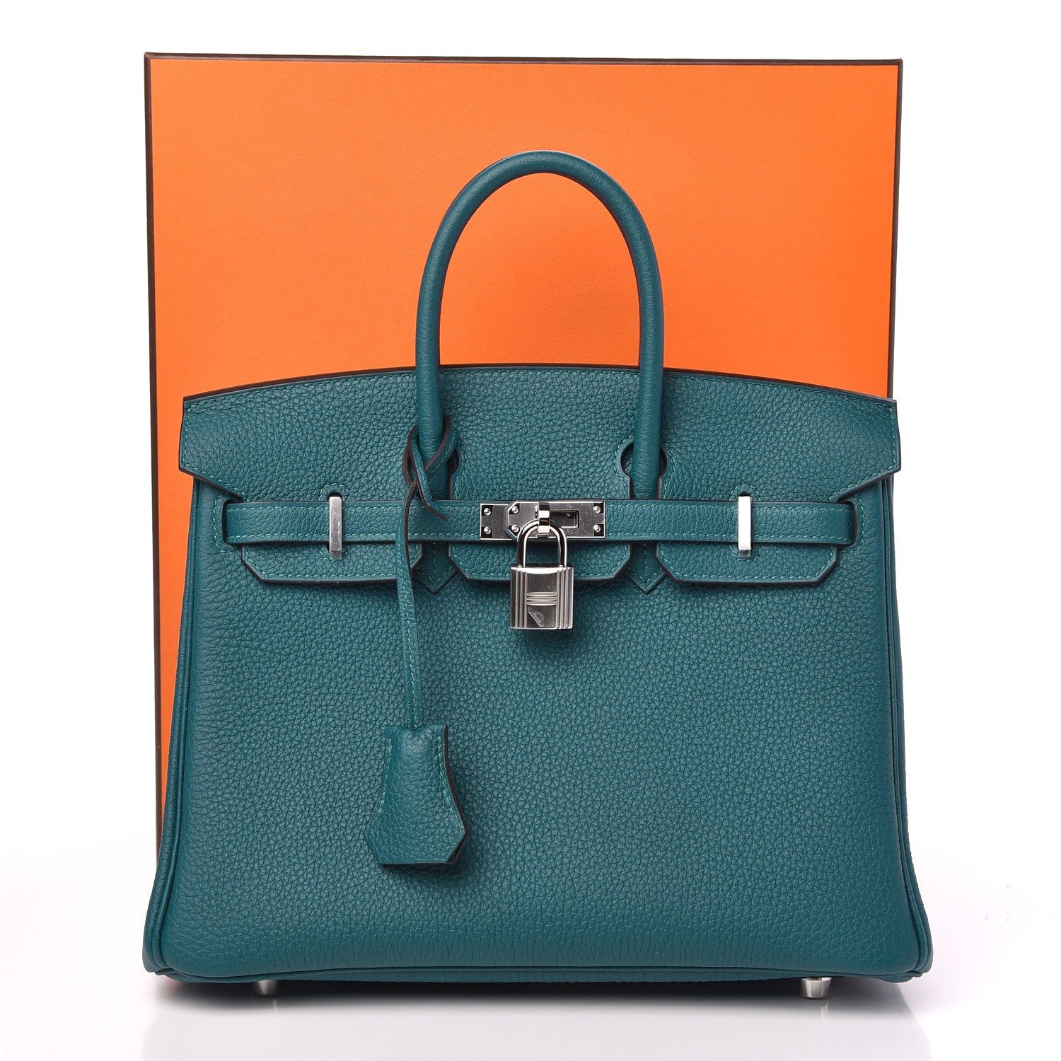 Hermes Togo Verso Birkin 25 Vert Bosphore Bleu Ocean 8 of 8