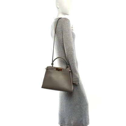 Fendi Vitello Seta Plexiglass Tortoise Medium Peekaboo Iconic Satchel Tortora 2 of 10