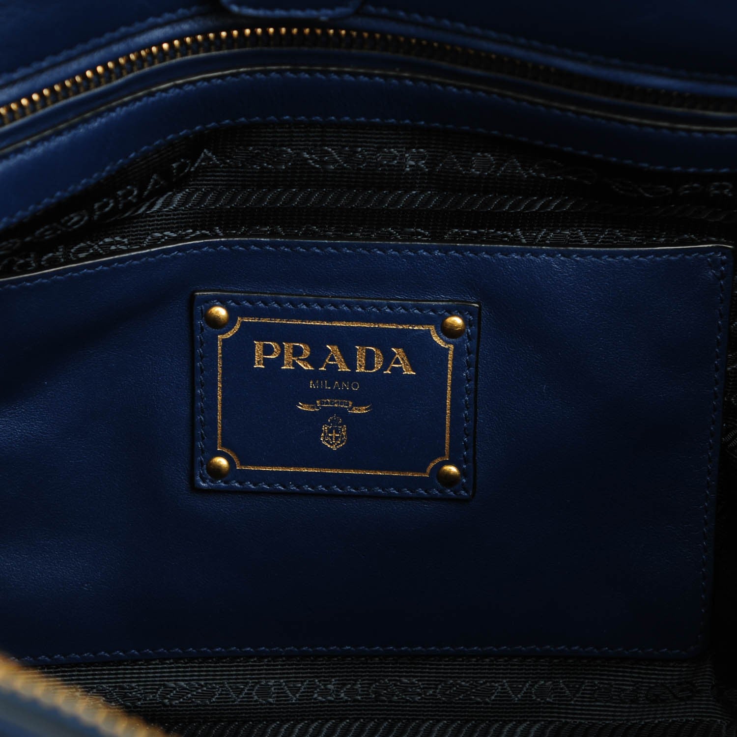Prada Soft Calf Double Zip Shoulder Bag Bleuette 6 of 8