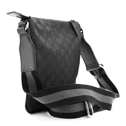 Gucci Nylon Monogram Mini Flat Messenger Bag Black 3 of 10