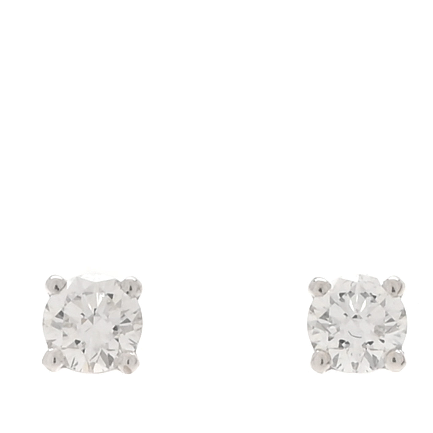 18K White Gold Diamond .34ctw Solitaire Earrings