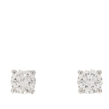 Cartier 18K White Gold Diamond .34ctw Solitaire Earrings 1 of 6