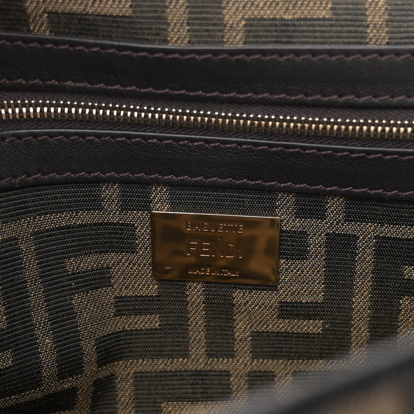 Fabric Jacquard FF 1974 Medium Baguette Tobacco Moro Black