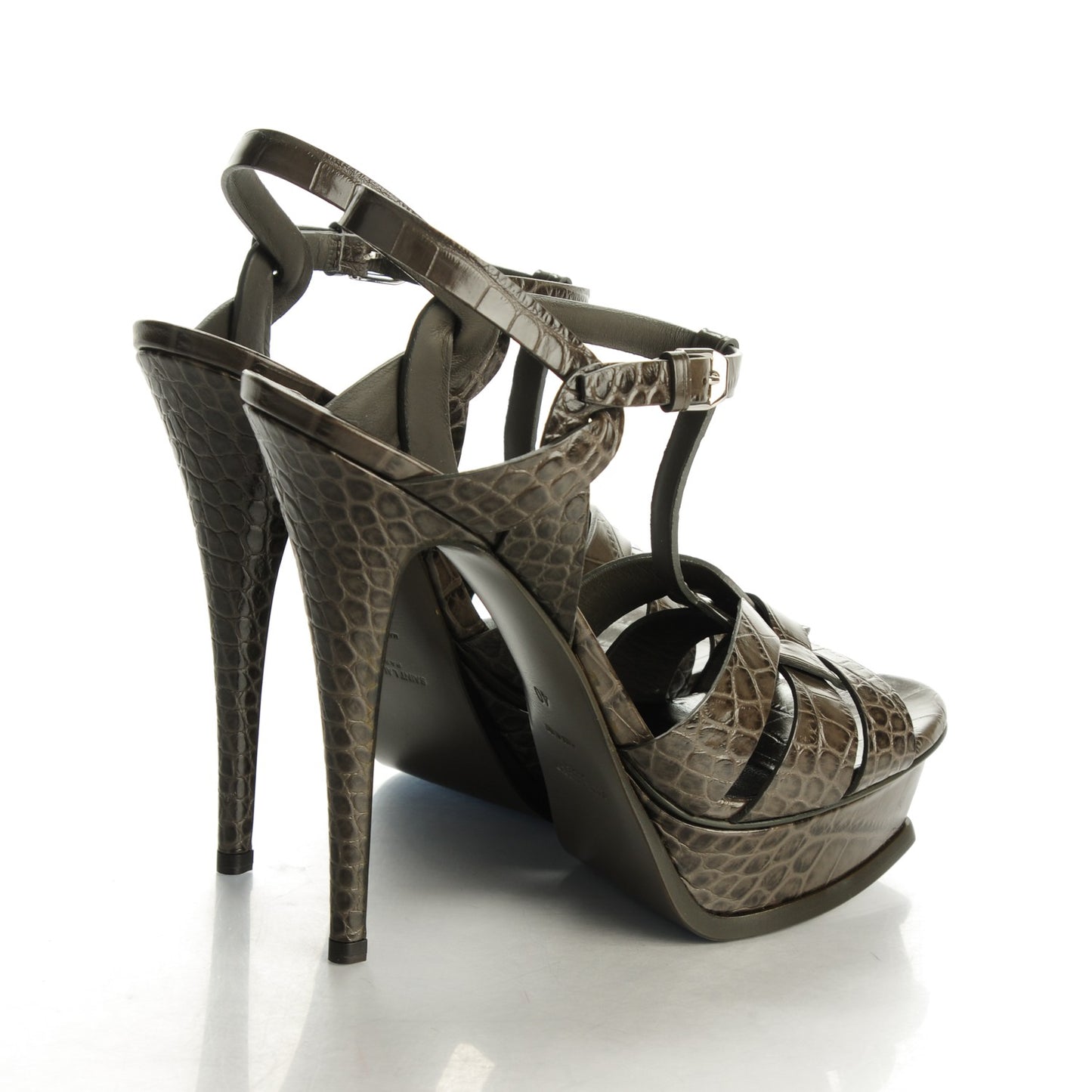 Calfskin Fake Cocco Tribute 105 Platform Sandals 40 Bronze