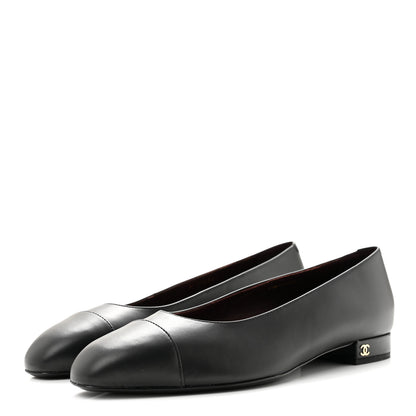 Chanel Lambskin Cap Toe CC Uniform Ballerina Flats 41 Black 4 of 12