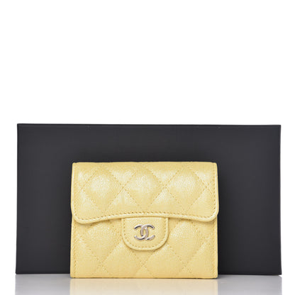 Chanel Iridescent Caviar Quilted Card Holder Wallet Yellow 9 of 9