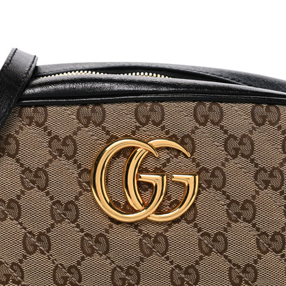 Gucci Monogram Matelasse Diagonal Small GG Marmont Chain Shoulder Bag Beige Black 7 of 10