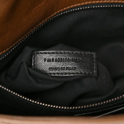 Saint Laurent Crinkled Calfskin Matelasse Monogram Medium Niki Chain Satchel Tan Brown 6 of 11
