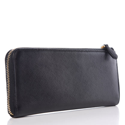 Prada Saffiano Zip Around Wallet Black 3 of 7