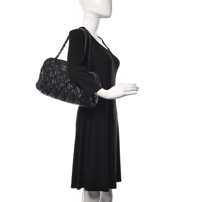 Chanel Calfskin Bubble Quilt Bowler Black 2 of 10