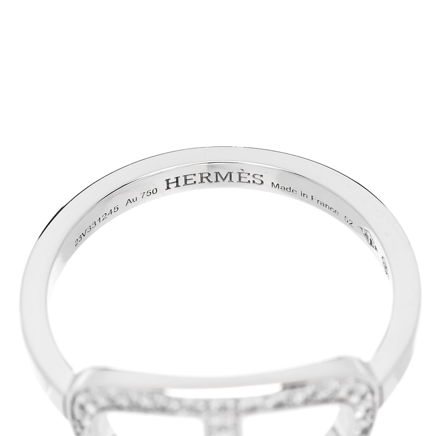 18K White Gold Diamond MM Chaine d'Ancre Contour Ring 52 6