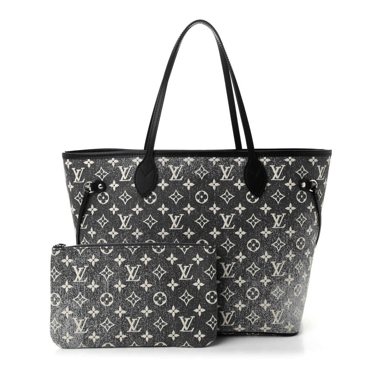 Denim Monogram Jacquard Neverfull MM Grey