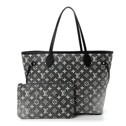 Louis Vuitton Denim Monogram Jacquard Neverfull MM Grey 3 of 10