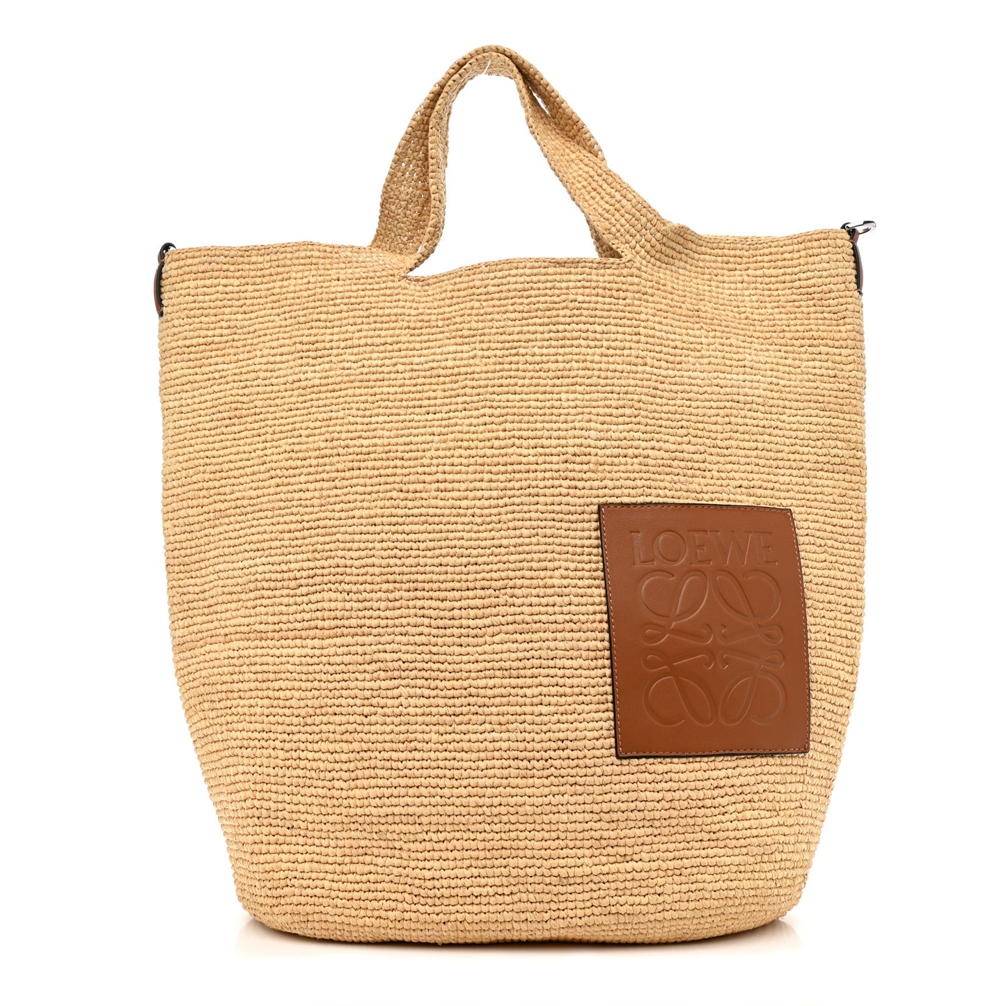 Raffia Slit Tote Bag Natural Tan