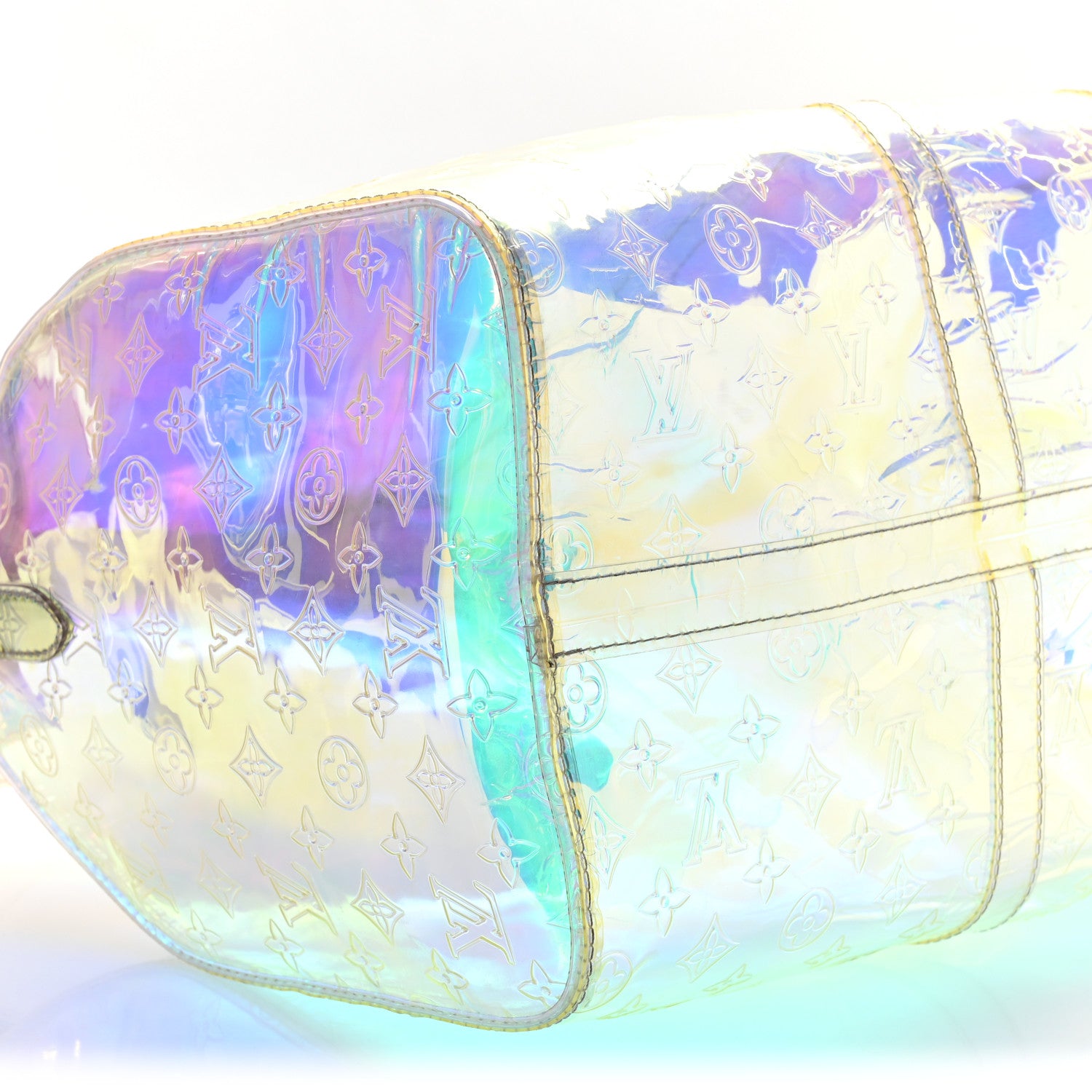 Louis Vuitton PVC Monogram Keepall Bandouliere 50 Iridescent Prism 9 of 10