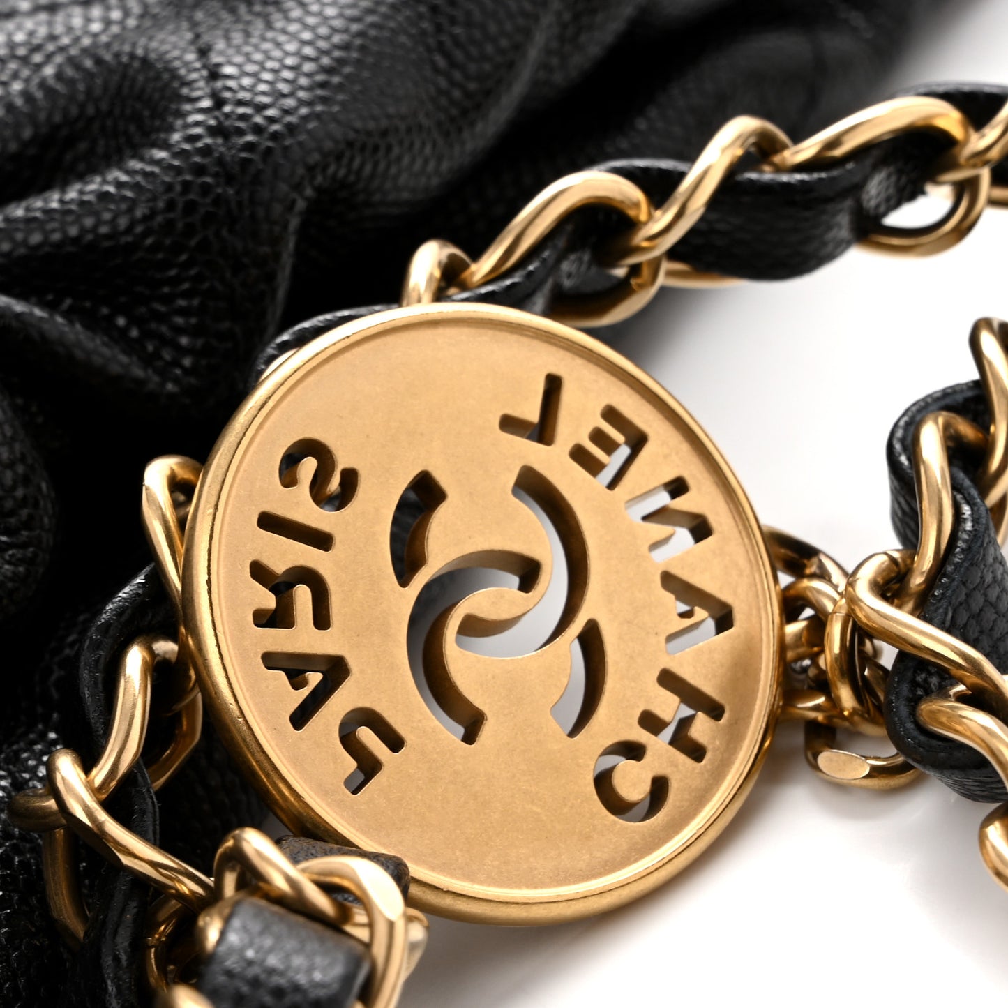 Shiny Caviar Quilted Monochrome Small Chanel 22 Black