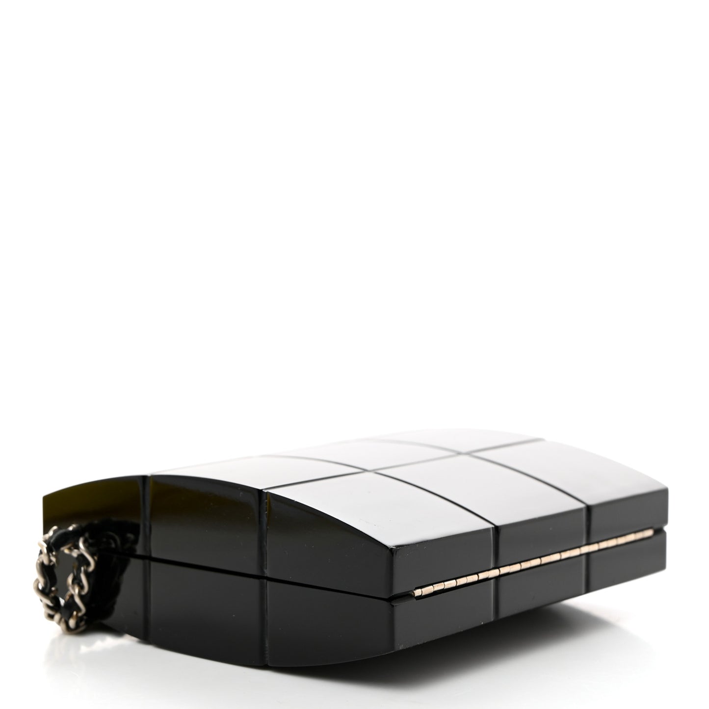 Plexiglass Minaudiere Wristlet Clutch Black