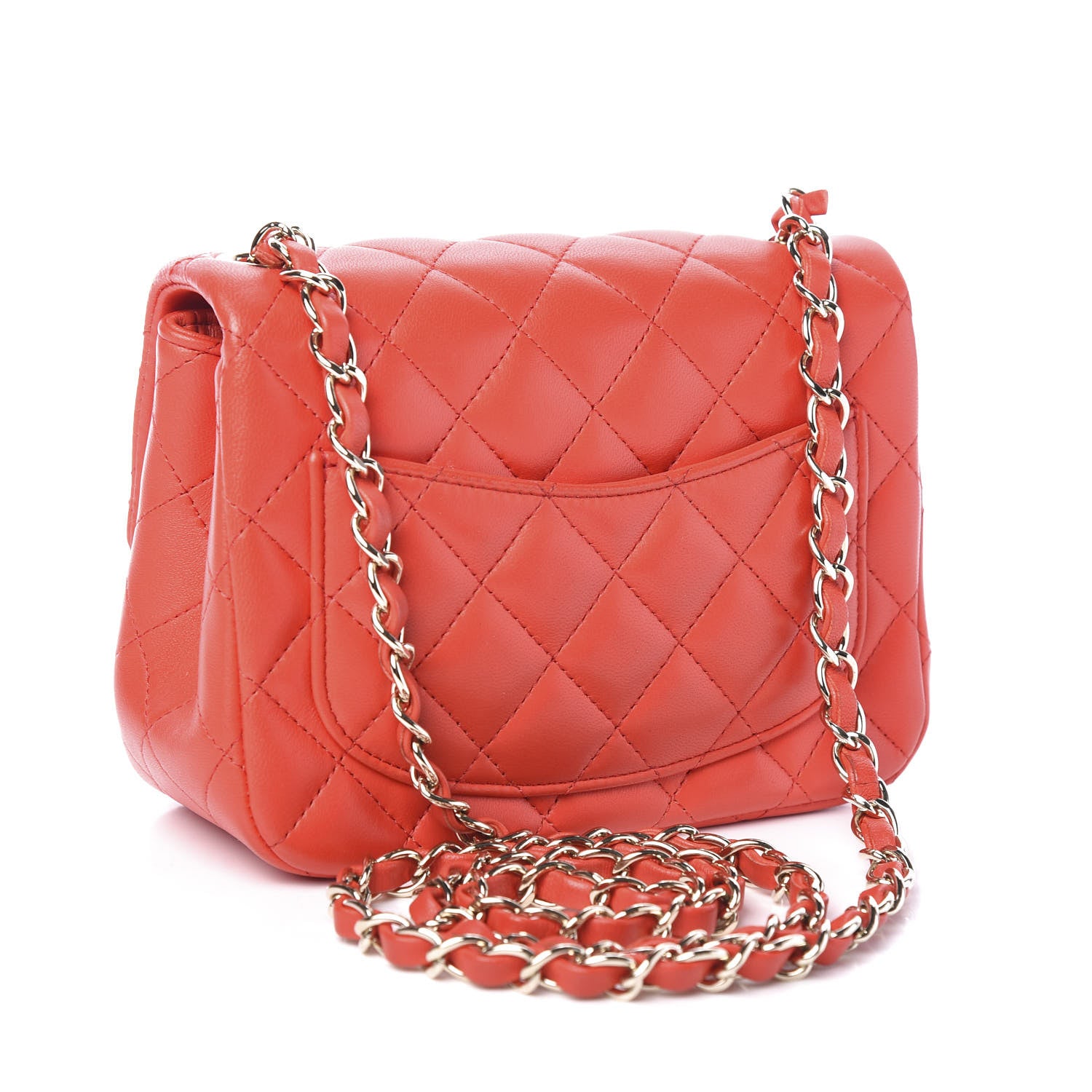 Chanel Lambskin Quilted Mini Square Flap Dark Red 2 of 10