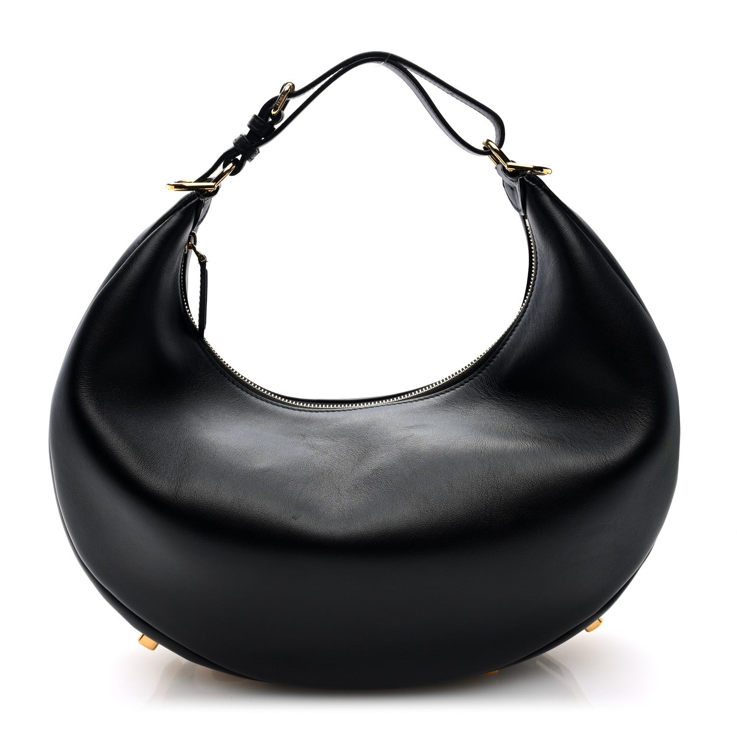Fendi Vitello Grace Matte Medium Fendigraphy Hobo Bag Black 1 of 10