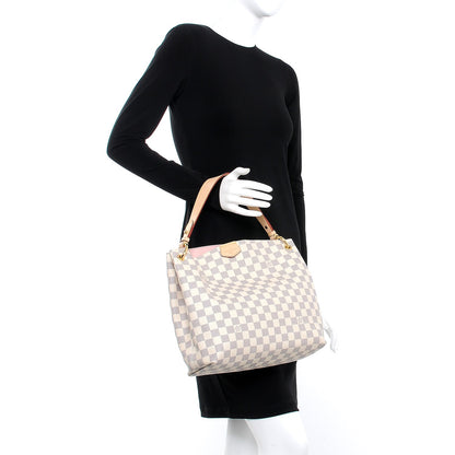 Louis Vuitton Damier Azur Graceful PM Rose Ballerine 2 of 8