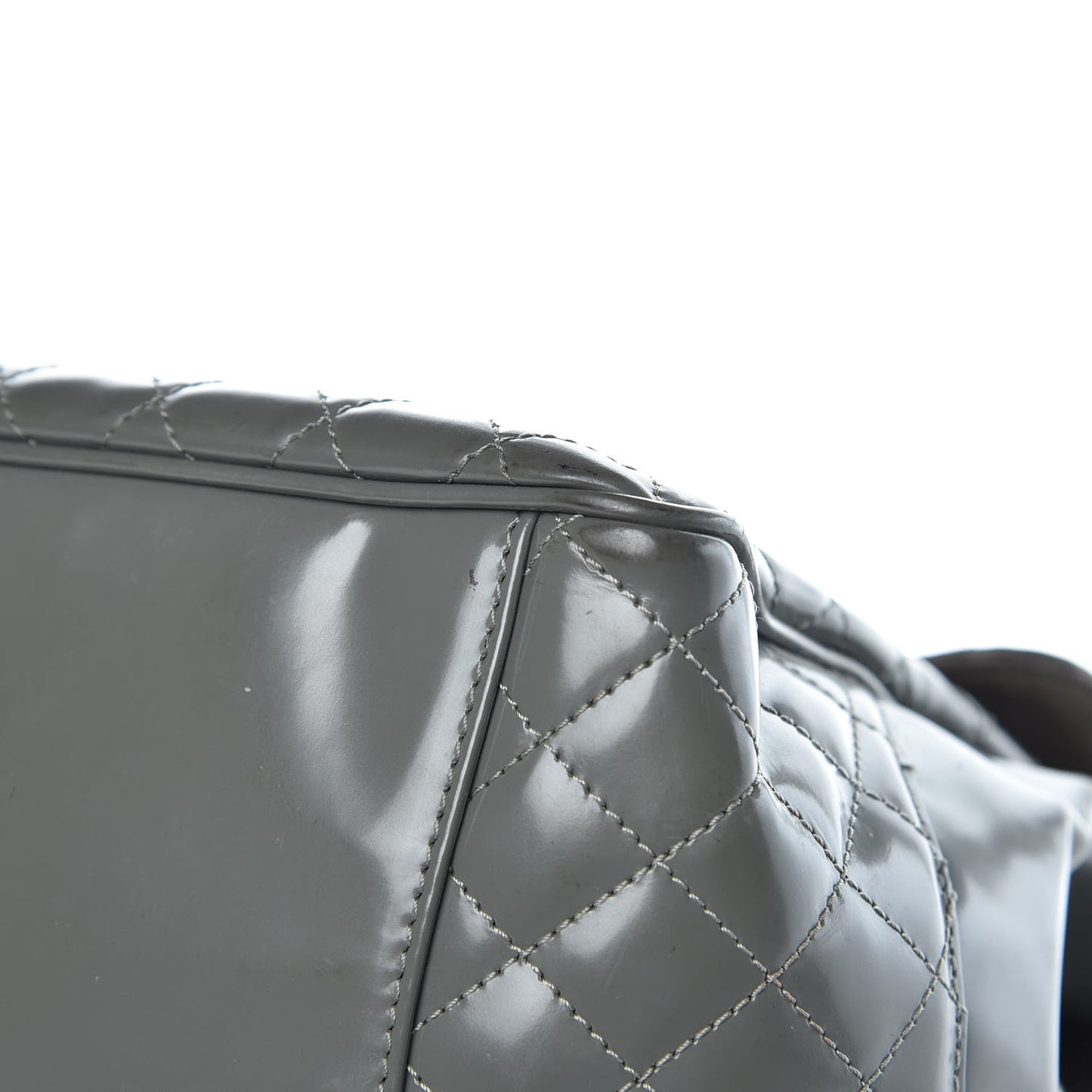 Glazed Calfskin Mademoiselle Lock Kelly Flap Bag Grey