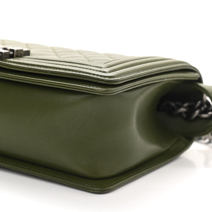 Chanel Lambskin Quilted Medium Boy Flap Green 9 of 10