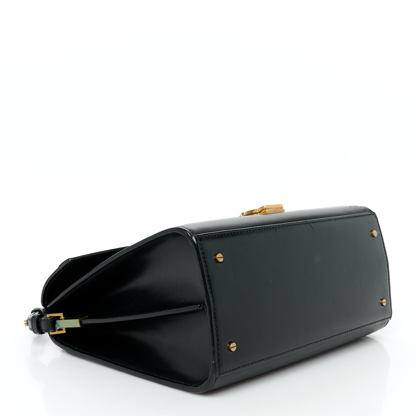 Smooth Calfskin Medium Classic Monogram Cassandra Top Handle Black Rouge Legion
