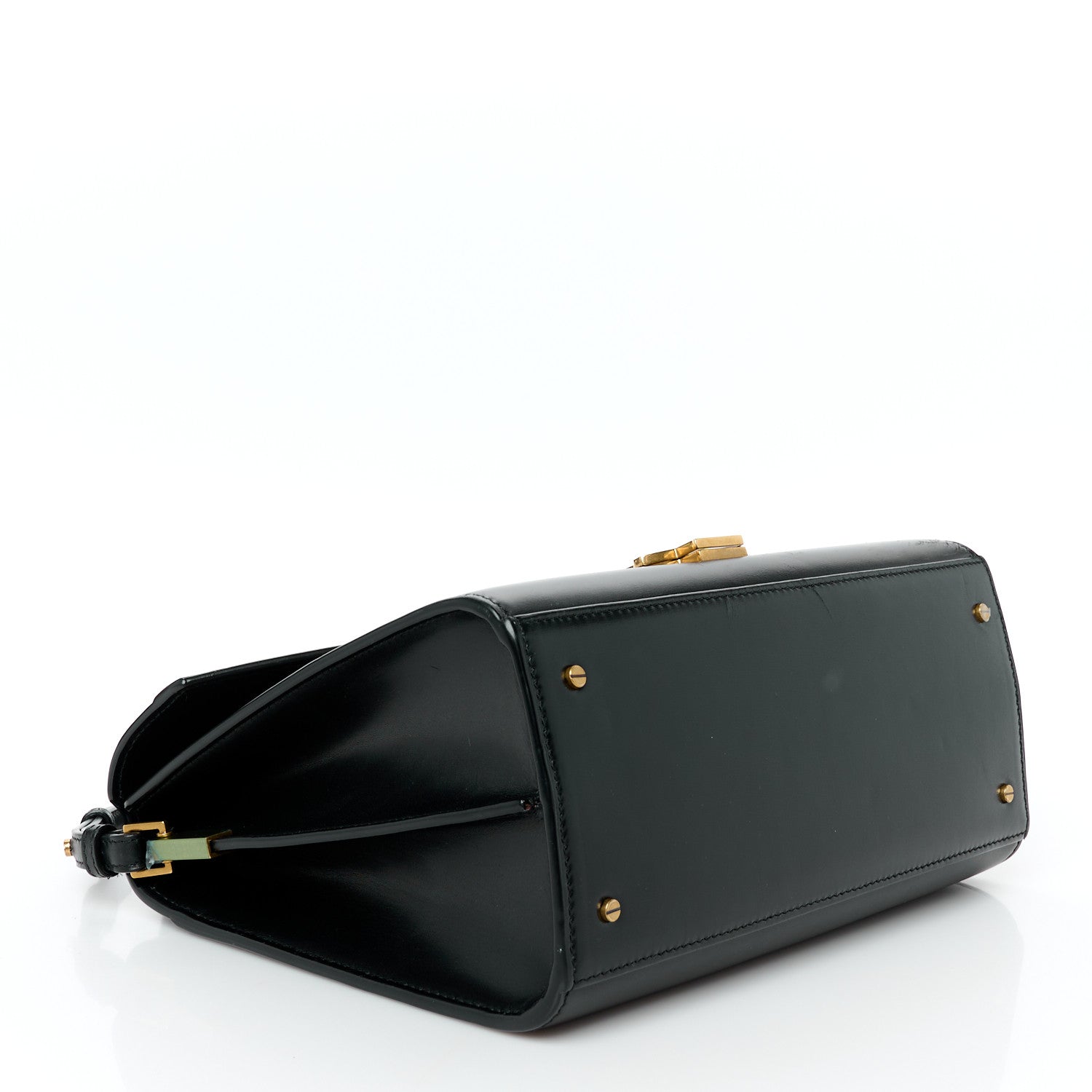 Saint Laurent Smooth Calfskin Medium Classic Monogram Cassandra Top Handle Black Rouge Legion 4 of 11