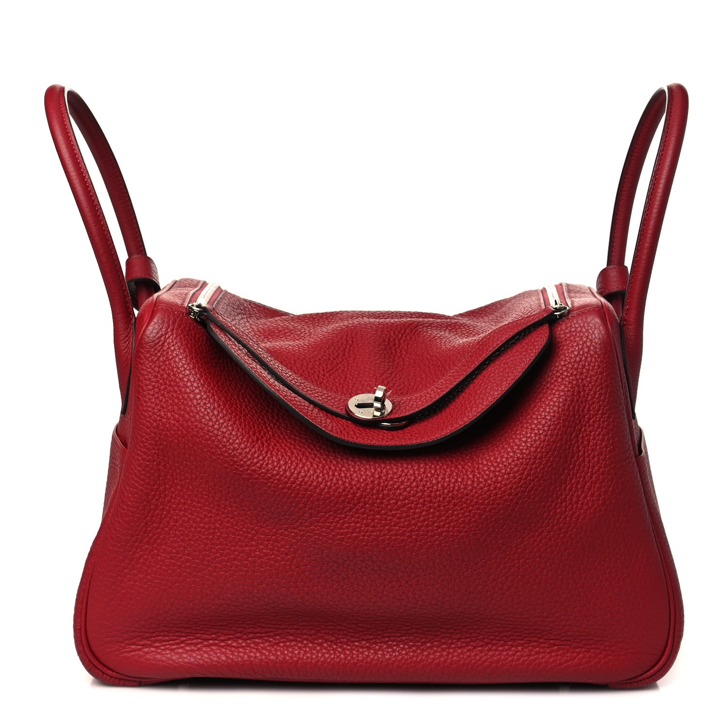 Hermes Taurillon Clemence Lindy 34 Rouge Grenat 1 of 8