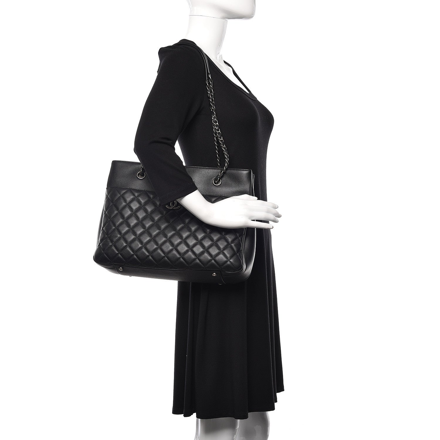 Chanel Caviar Quilted Urban Companion Shopping Tote Black 2 of 11