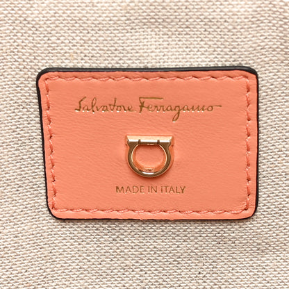 Salvatore Ferragamo Raffia L Studio Box Tote Aragosta 8 of 10