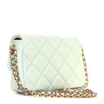 Chanel Iridescent Caviar Quilted Mini My Perfect Flap Light Green 3 of 11