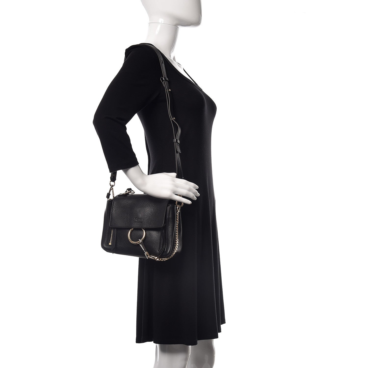 Chloe Calfskin Mini Faye Day Shoulder Bag Black 2 of 9