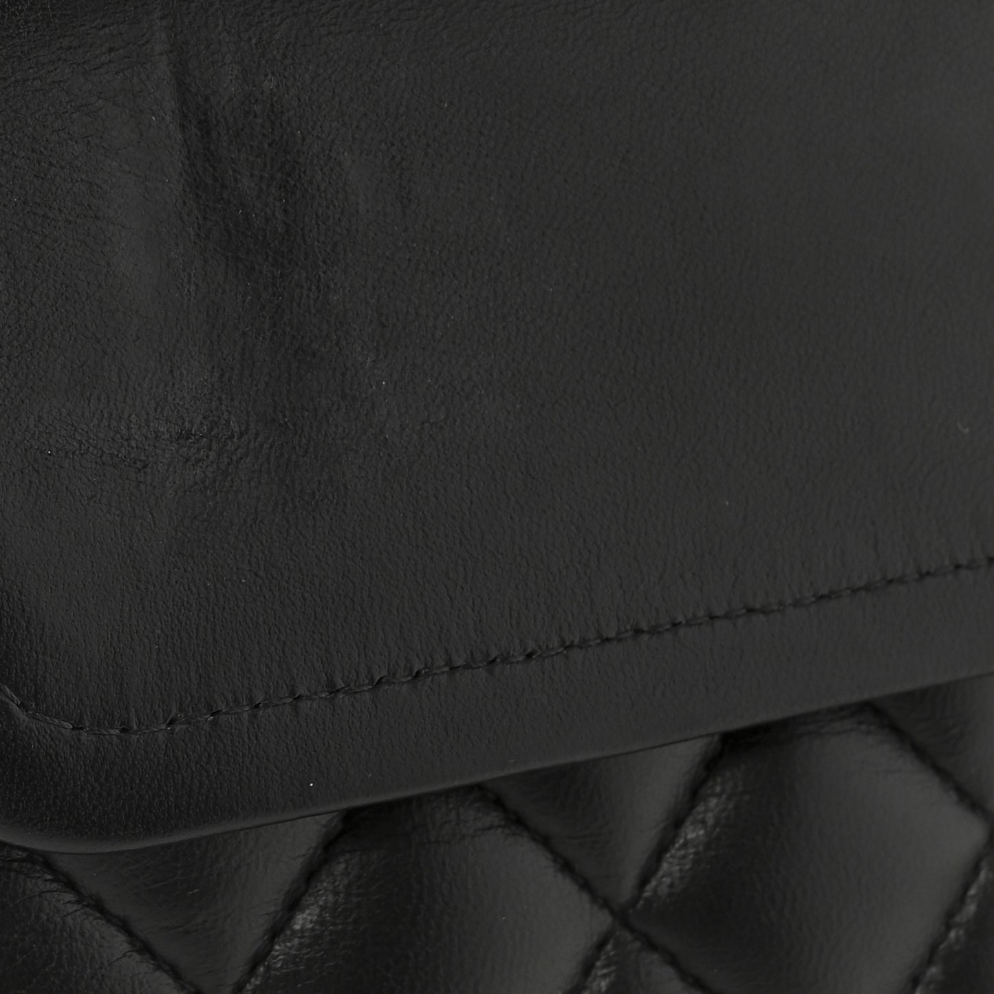 Lambskin Quilted Medium Double Flap Black