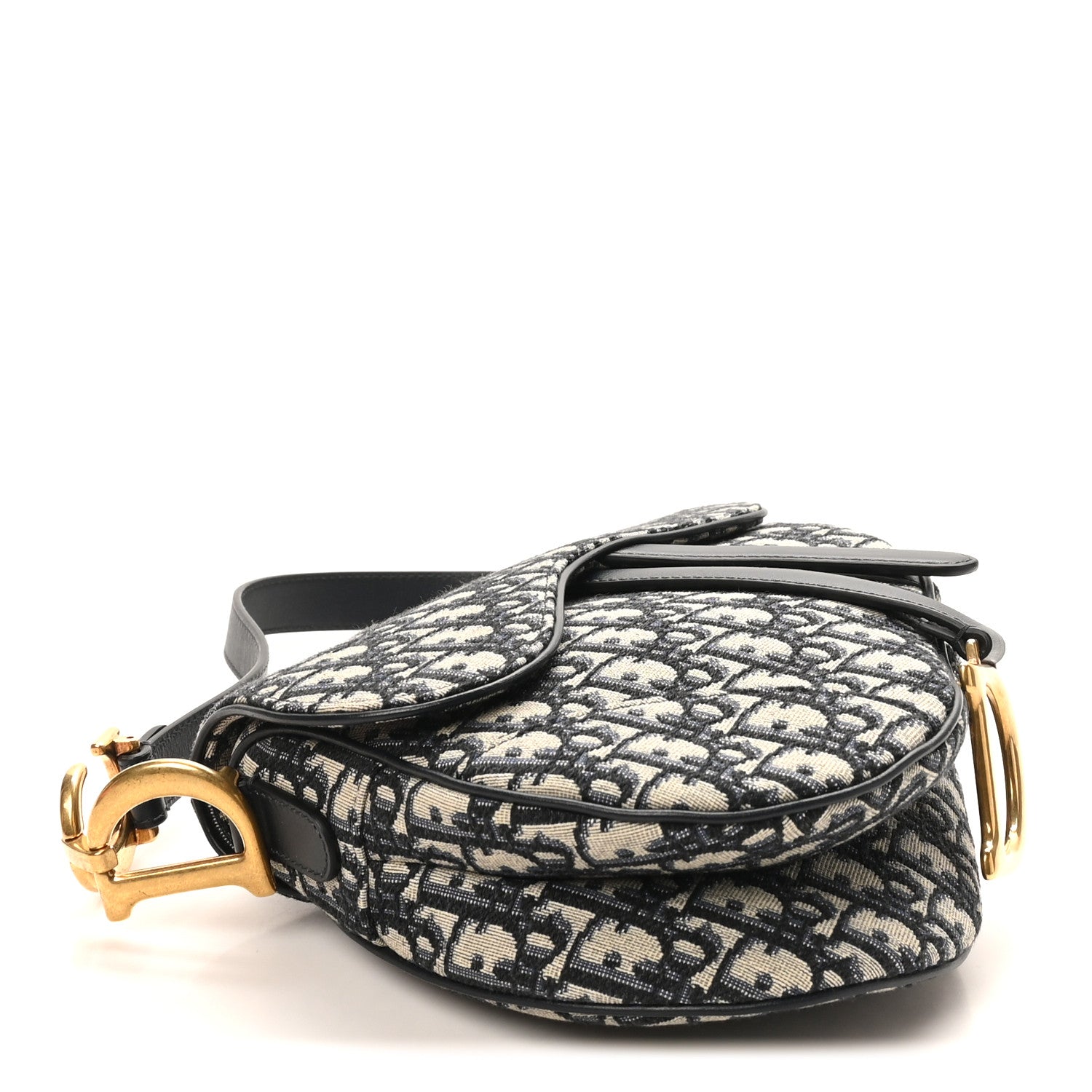 Christian Dior Oblique Saddle Bag Blue 4 of 10