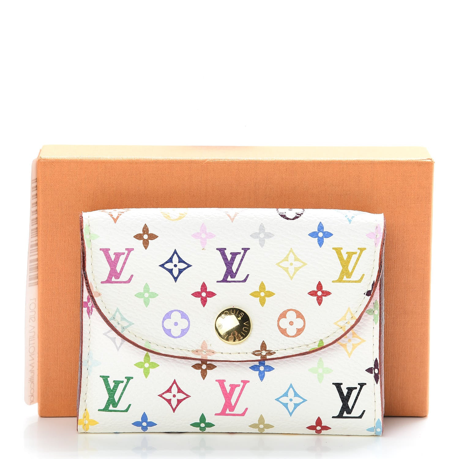 Louis Vuitton Monogram Multicolor Business Card Holder White Litchi 8 of 8