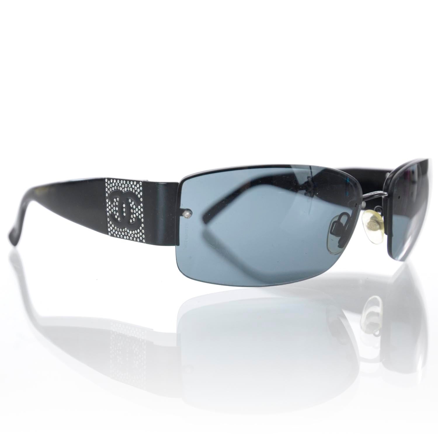 Chanel Crystal CC Logo Sunglasses 4117B Black 1 of 7