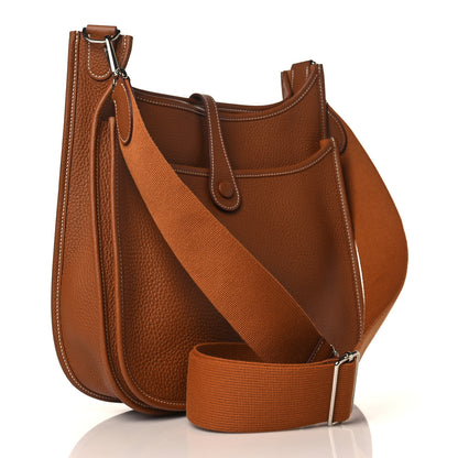 Hermes Taurillon Clemence Evelyne III PM Gold 3 of 12